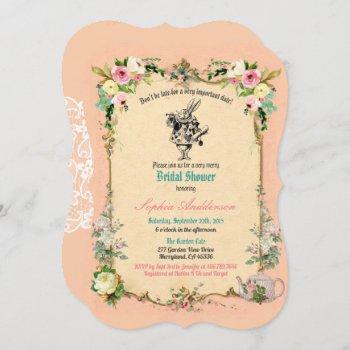 alice in wonderland bridal shower invitation pink