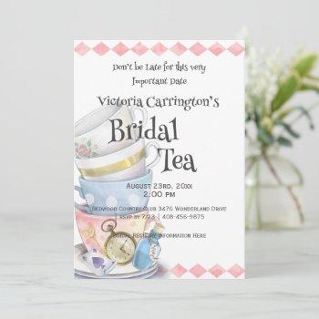 alice in wonderland bridal shower tea invitation