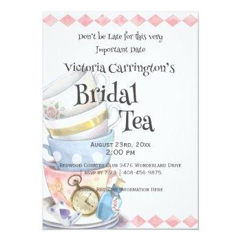 Alice In Wonderland Bridal Shower Tea Invitation Front View