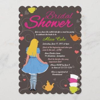 alice in wonderland mad tea party bridal shower invitation