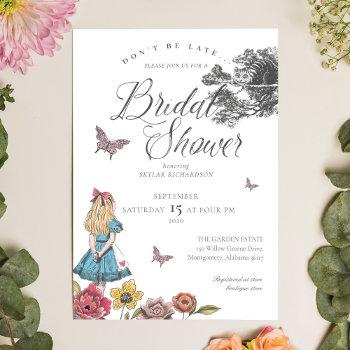 alice in wonderland vintage story bridal shower invitation