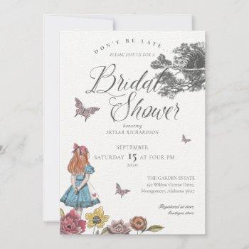 alice in wonderland vintage story bridal shower invitation