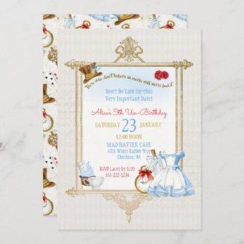 alice in wonderland watercolor invitation