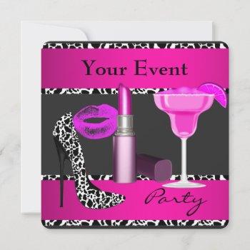 all occasions party event shoes pink lipstick invitation