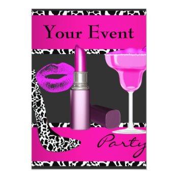 All Occasions Party Event Shoes Pink Lipstick Invitation Front View