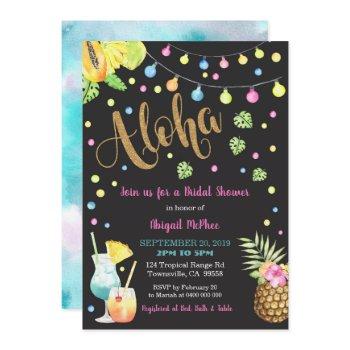 aloha bridal shower invitation, hawaiian luau invitation