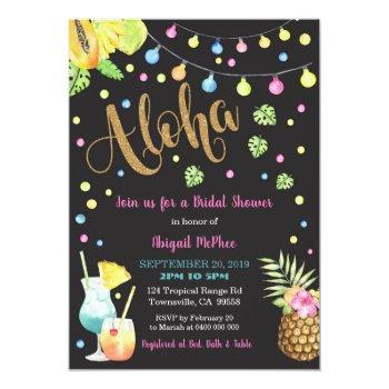 Aloha , Hawaiian Luau Invitation Front View