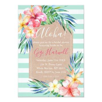 Aloha Tropical Luau Hawaiian Bridal Shower Invitat Invitation Front View