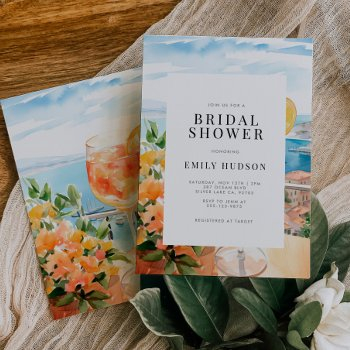 amalfi coast aperol spritz bridal shower invitation