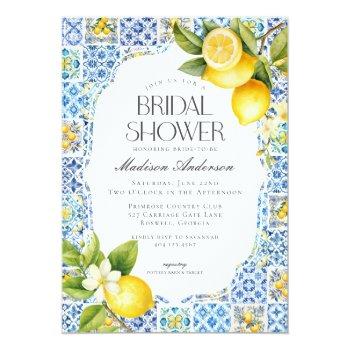 Amalfi Coast Coastal Italian Bridal Shower Invite Front View