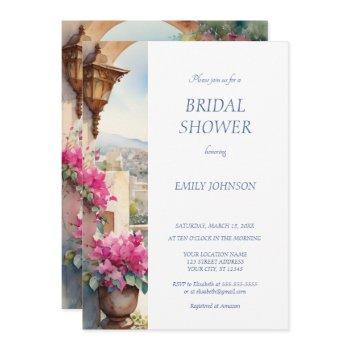 amalfi coast italy bougainvillea bridal shower  invitation