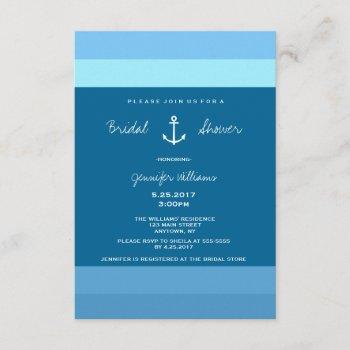 anchor nautical bridal shower invitations