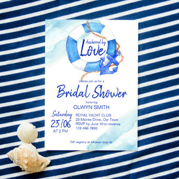 anchored by love nautical bridal shower  invitation