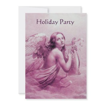 angel playing lyra over the clouds invitation