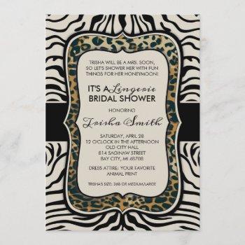 animal print bridal shower invitation
