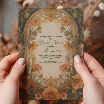 antique floral art nouveau bridal shower invitation