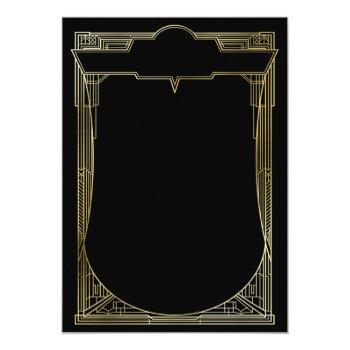 Any Age Great Gatsby Art Deco Birthday Invitation Front View