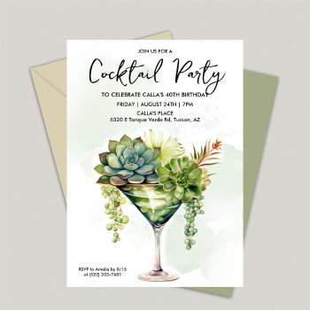 any event - cocktail greenery invitation