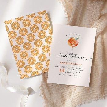 aperol spritz calligraphy bridal shower invitation