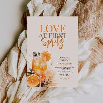 aperol spritz watercolor bridal shower invitation