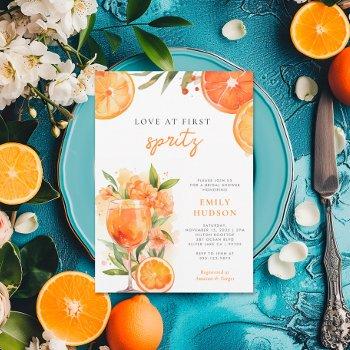 aperol spritz watercolor bridal shower invitation