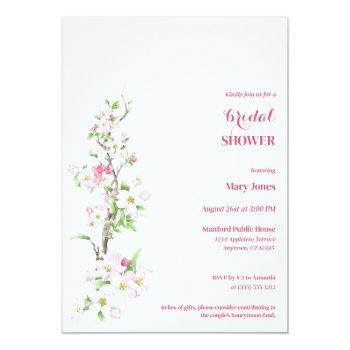 Apple Blossom Fully Customizable Bridal Shower  Invitation Front View