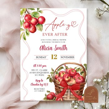 apple theme red gingham bridal shower invitation
