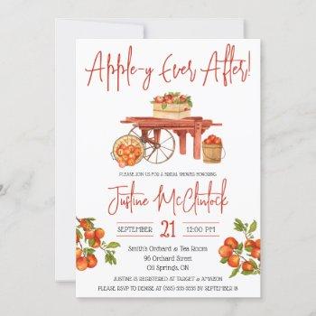 apple-y ever after! apple themed bridal shower invitation