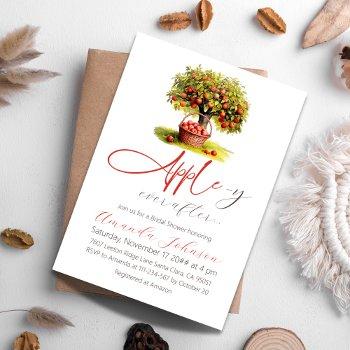 apple-y ever after fall autumn bridal shower invitation