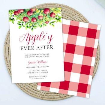 Appley Ever After Apple Fall Bridal Shower  Invitation Front View