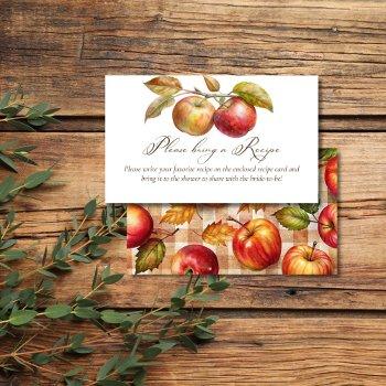 appley ever after apple fall bridal shower recipe enclosure card