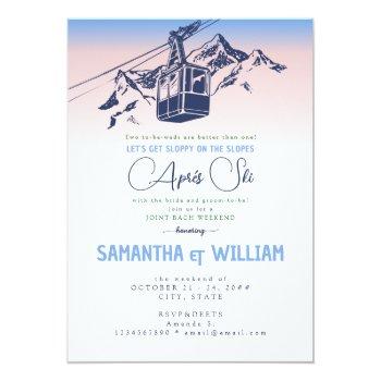 Après Ski Sloppy Slopes Winter Joint Bach Weekend Invitation Front View