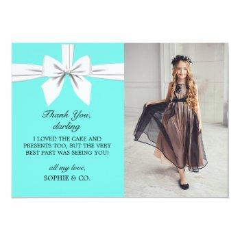 Aqua Elegant Tiffany Theme Fancy Party Thank You Front View