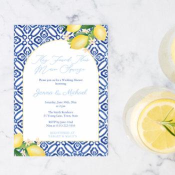 arch amalfi lemon main squeeze co-ed bridal shower invitation