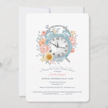 around the clock bridal shower invitation