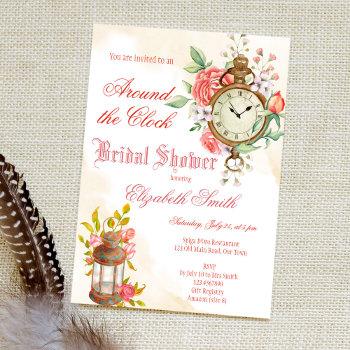 around the clock bridal shower invitation