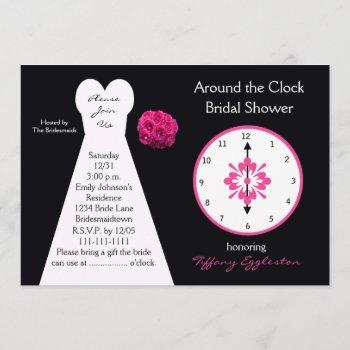 around the clock bridal shower invitations