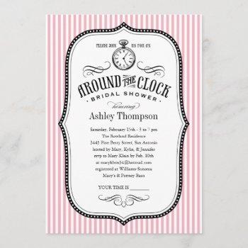 around the clock bridal shower invitations