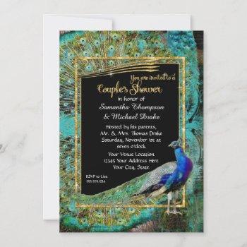 art deco peacock glam old hollywood couples shower invitation