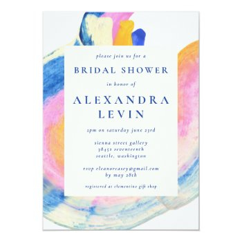 Artsy Abstract Blue Watercolor Front View