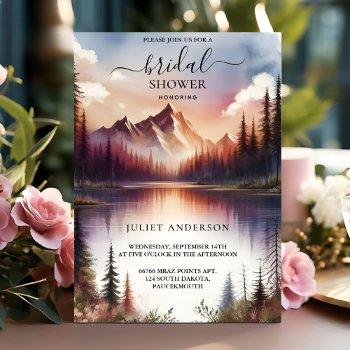 at lakeside mountain fun nature lake bridal shower invitation