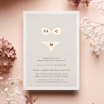 atelier lingerie bridal shower foil invitation