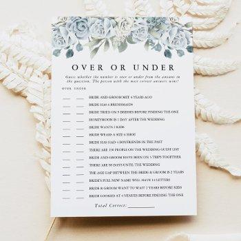 ausha dusty blue over or under bridal shower game invitation