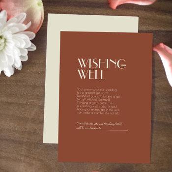 autumn boho deco | rust wedding wishing well enclosure card