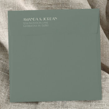 autumn boho deco | sage green wedding square envelope