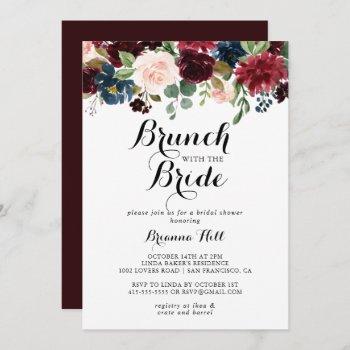 autumn calligraphy brunch with the bride shower invitation