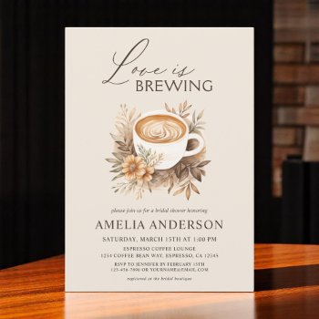 autumn love is brewing boho fall bridal shower invitation