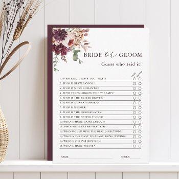 autumn romance bride or groom editable card