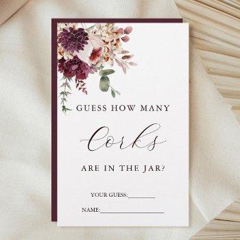 autumn romance guess how many corks bridal game 