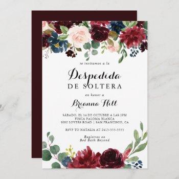 autumn rustic calligraphy spanish bridal shower invitation